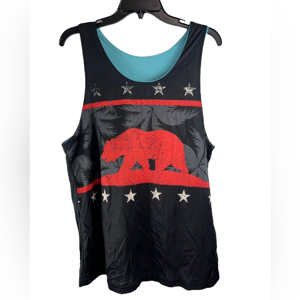 Black and Red Graphic Tank Top